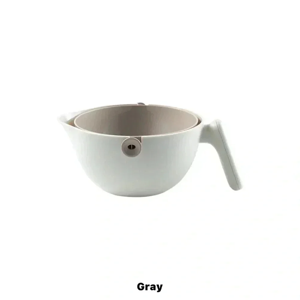 Double Layer Washing Bowl Drain Basket Single Handle Plastic Kitchenware